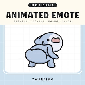Twerking Shark Twitch Emotes Animation Cute Chibi Animated Sharks Twerk Kawaii Emote Vtuber Streamer Live Streaming Discord Kick Emot