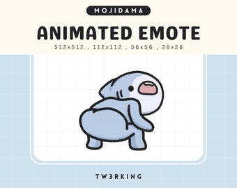 Requin twerking Animation d'émoticônes Twitch Requins animés Chibi mignons Emote Twerk Kawaii Vtuber Streamer Diffusion en direct Kick Emot Discord