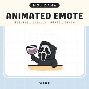 Cute Ghost Wine Emotes Twitch Animated Ghost Halloween Spooky Congrats Beer Dinner Cheers Emote Animation Vtuber Live Stream Discord Youtube