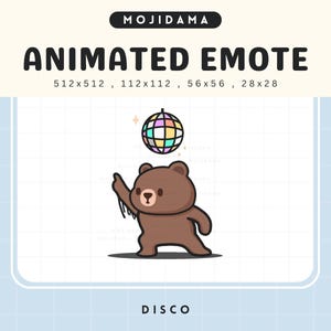 Bear Disco Emotes Twitch Dance Animated Hype Music Vibes Emote Animation Cozy Funny Chibi Vtuber Live Stream Gaming Obs Kick Discord Youtube