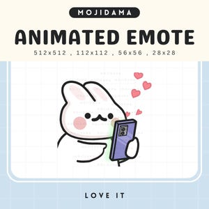 Animowana emotka miłości króliczka: Chibi Rabbit na Twitchu/Discord (pobieranie cyfrowe)