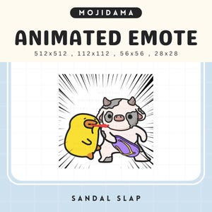Cow Sandal Slap Emotes Twitch Throw Chancla Punch Animated Cattle Farm Emote Animation Chibi Vtuber Live Stream Gaming Kick Discord Youtube