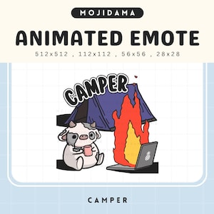 Cow Twitch Emotes Im Fine Fire Animation Camper Gaming Cattle Farm Cute Chibi Animated Funny Gaming Stream Kawaii Emote Vtuber Silly Emoji