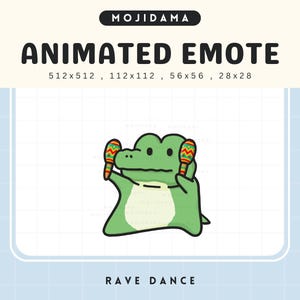 Crocodile Dance Emotes Twitch Rave Animated Funny Animal Dancing Alligator Chibi Emote Cute Kawaii Vtuber Live Stream Gaming Discord Youtube