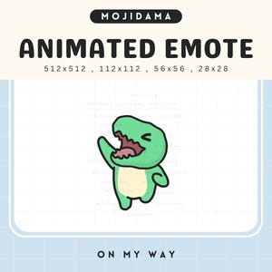 Animated T-Rex Twitch Emote: Chibi Dinosaur On My Way (Digital Download
