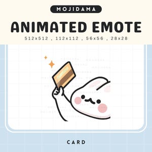 Hase Kreditkarte Emotes Twitch Animation Nimm mein Geld Kaninchen Kaufen Swipe Einkaufen Cute Emote Animated Chibi Vtuber Stream Discord Youtube