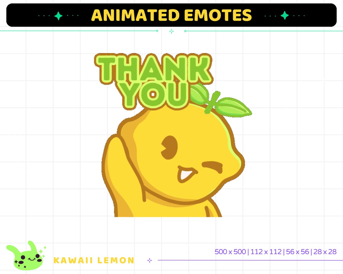 Lemon Emotes Kawaii Lemon Animated Emotes: Twitch Stream Pack (digital Download) - Etsy