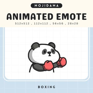Panda Boxing Emotes Animated Twitch Punch Fist Cute Emote Funny Animation Chibi Mad Vtuber Live Stream Kick Gaming Discord Youtube
