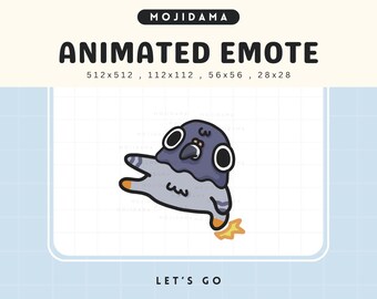 Emoticono animado de paloma emocionada: Twitch, Discord, YouTube (Descarga digital)