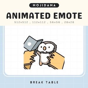 Angry Owl Twitch Emotes Animated Cute Chibi Break Table Stream Mad Emote Animation Funny Vtuber Gaming Obs Kick Discord Youtube Emot Emoji