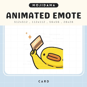 Carte emotes Duck Take My Money Animations Twitch Achats Glisser Faire du shopping Emotes animés mignons Chibi Vtuber Diffusion en direct Kick Discord Youtube