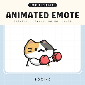 Animated Boxing Cat Emote: Orange, Black & White Twitch Chibi (Digital Download