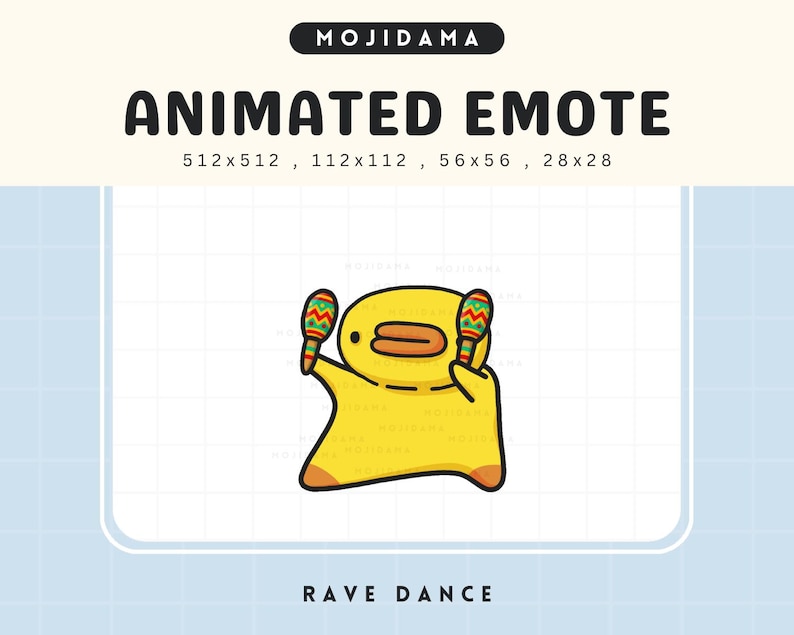 Duck Rave Gif Animated Duck Rave Emote: Funny Chibi Twitch/discord/youtube (digital ...