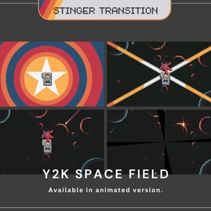 Galaxy Twitch Stinger Transition Animation Star Aesthetic Bunny Cat Ghost Skull Animated Cosmic Starry Overlay Stream Retro Kick Youtube