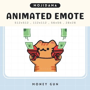 Orange Cat Twitch Emotes Animation Money Rich Cute Chibi Animated Kitty Kitten Kawaii Emote Vtuber Streamer Live Discord Funny Emot Stream