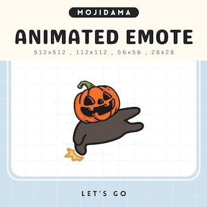 Kürbis Halloween Emotes Lets Go Twitch Spooky Geist Scary Animierte Cute Emote Animation Chibi Vtuber Live Stream Gaming Discord Youtube