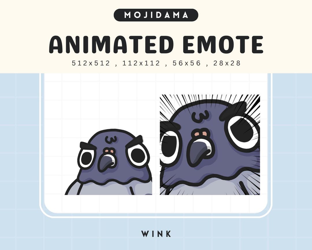 Pigeon Emotes Animated Twitch Serious Face Bird Animation Wink Funny ...