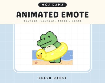 Crocodile Dancing Animated Emote: Chibi Alligator Twitch Emotes (Digital Download)