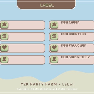 Cute Twitch Label Animation Duck Cow Animated Stream Labels Y2K Retro Streaming Asset Youtube Kick Chatting Gaming Vtubber Lofi Aesthetic