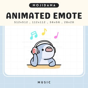 Shark Twitch Emotes Music Animation Vibe Chill Cozy Gaming Cute Chibi Animated Funny Gaming Live Stream Kawaii Emote Vtuber Emoji Discord