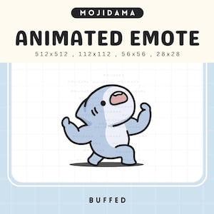 Bear Buffed Emotes Twitch Gym Animated Muscle Strong Funny Emote Animation Cute Chibi Vtuber Live Stream Gaming Obs Kick Discord Youtube