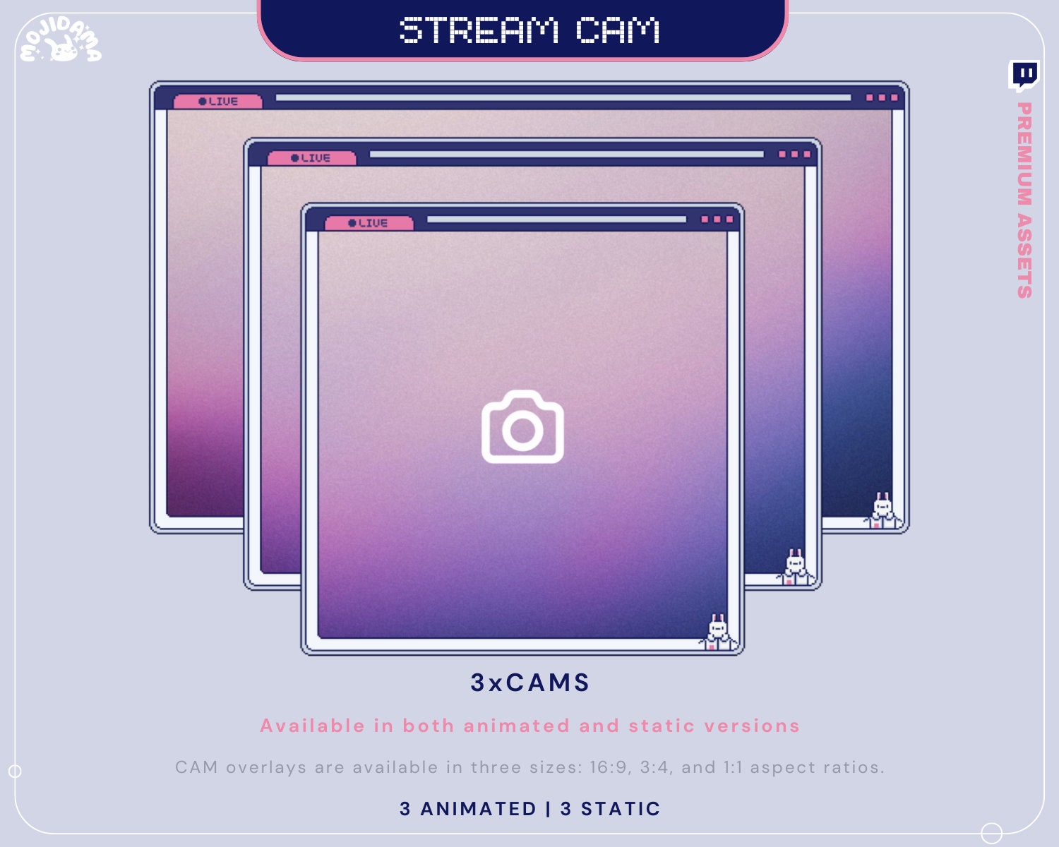 Cam Overlay Twitch Animation Bunny Animated Cute Rabbit 16:9 Stream ...