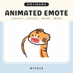 Wiggle Tiger Twitch Emotes Animation Cute Chibi Animated Stream Dance Kawaii Emote Vtuber Live Discord Kick Emot Funny Live Emoji Gaming