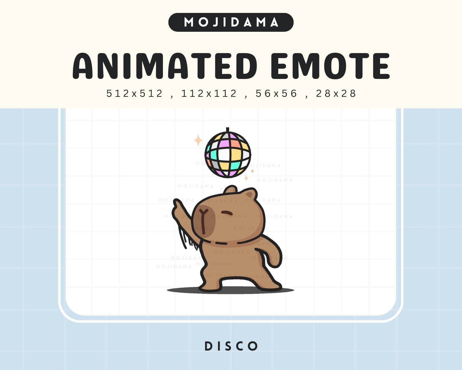 カピバラ ディスコ エモート: アニメーション Twitch/Discord ストリーム チビ (デジタル ダウンロード)
