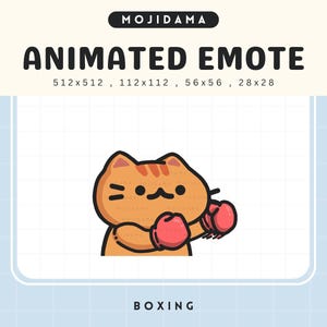 Animated Orange Cat Boxing Emote: Twitch, Discord, YouTube (Digital Download))