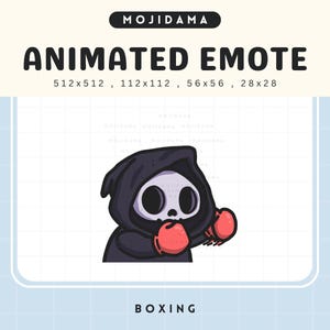 Skull Boxing Emotes Animation: Spooky Twitch Animated Emotes for Streaming on YouTube, Kick, Discord