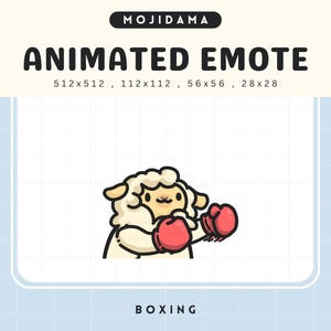 Sheep Boxing Emotes Animated Twitch Punch Fist Cute Emote Sheep Meme Funny Animation Chibi Mad Vtuber Live Stream Gaming Discord Youtube