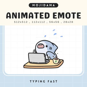 Shark Emotes Animation: Cute Chibi Twitch Animated Typing Emotes for Gaming Stream on Discord, OBS & YouTube