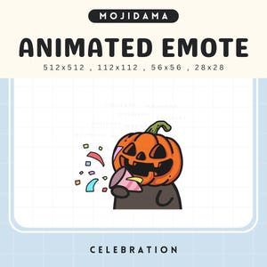 Kürbis Halloween Feier Twitch Spooky Geist Scary Emotes Animierte Gg Congrats Emote Animation Chibi Vtuber Live Stream Discord Youtube