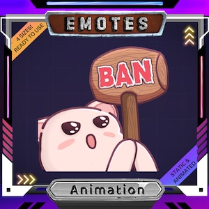 Cat Ban Emotes Animation Twitch Stream Emote Cute Kitty Funny Dancing Animal Animated Funny Streaming Youtube Kick Discord Emoji Meme Vtuber