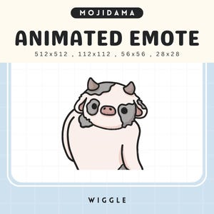 Animation d&#39;émoticônes Twitch Vache, Chibi, animation de ferme de bétail mignonne, danse, danse idiote, Emote Kawaii Vtuber Live Discord, Kick Emot, Funny Live