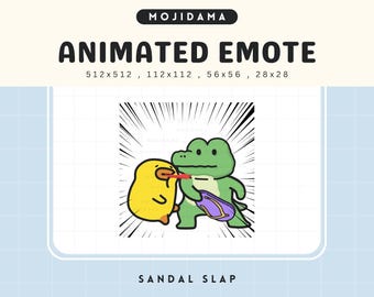 Geanimeerde krokodilsandaal klap-emote: Chibi Twitch Stream Asset (digitale download)