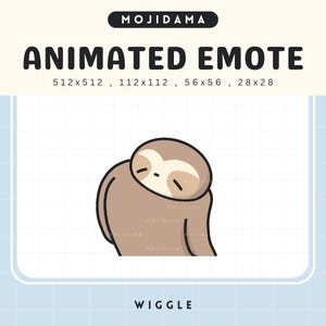 Sloth Twitch Emote: Wiggle Animated Chibi (Digital Download)