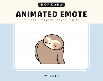 Sloth Twitch Emote: Wiggle Animated Chibi (Digital Download)