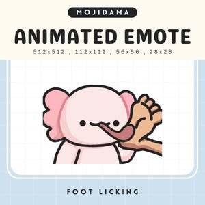 Axolotl Animated Twitch Emote: Funny Foot Lick Chibi (Digital Download)