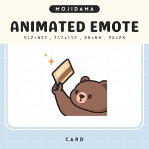 Emotes magnétiques avec carte ours Animation Twitch Prenons mon argent Achats à crédit Emotes animés mignons Chibi Vtuber Diffusion en direct de Discord Youtube