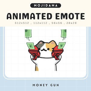 White Cat Emotes Animation Orange Kitty Twitch  Money Rich Cute Chibi Animated Black Kitten Kawaii Emote Vtuber Streamer Funny Emot Stream