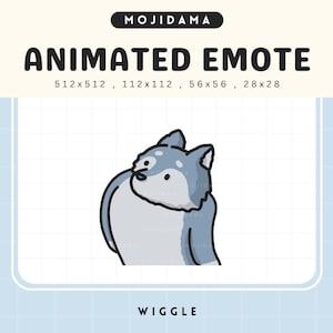 Wiggle Wolf Twitch Emotes Animation Cute Chibi Animated Wolves Stream Dance Kawaii Emote Vtuber Live Discord Kick Emot Funny Live Emoji