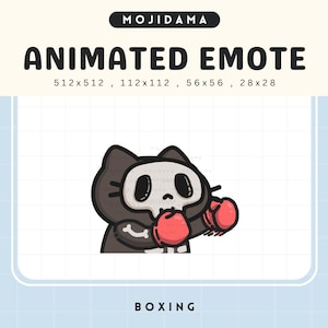 Skull Cat Boxing Emote: Spooky Animated Twitch/Discord Stream Asset (Digital Download)