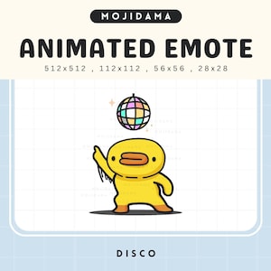 Duck Twitch Disco Emotes Animation Dance Hype Music Vibes Animated Emote Funny Chibi Vtuber Live Stream Gaming Obs Kick Discord Youtube
