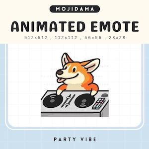 Animated Corgi Emote: Party Dog Twitch/Discord/YouTube (Digital Download .gif & .png Files)
