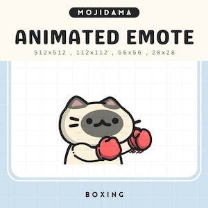 Animated Siamese Cat Boxing Emote: Twitch, Discord, YouTube (Digital Download)