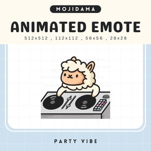 Animated Alpaca Twitch Emote: Chibi Llama Party Vibes (Digital Download)