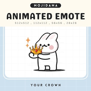 Bunny Crown Emotes Twitch Animated Your King Queen Gg Victory Rabbit Emote Animation Cute Chibi Vtuber Live Stream Gaming Discord Youtube