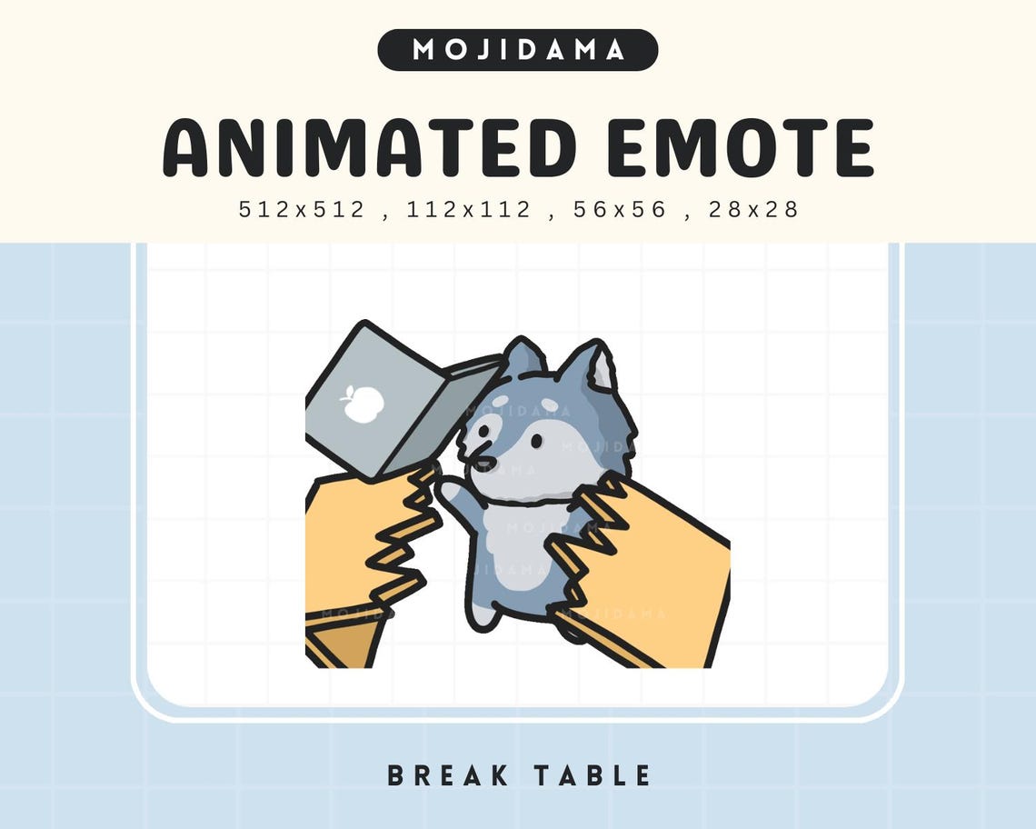 Angry Wolf Twitch Emote: Animated Chibi Breaking Table (digital ...