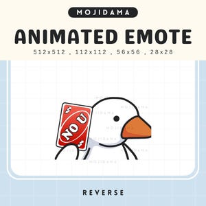 Emotes de Twitch de Silly Goose, tarjeta de animación inversa de Uno, lindo Chibi animado, divertido Stream, Emote Kawaii, Vtuber, Discord, Kick Emot, Emoji tonto en vivo
